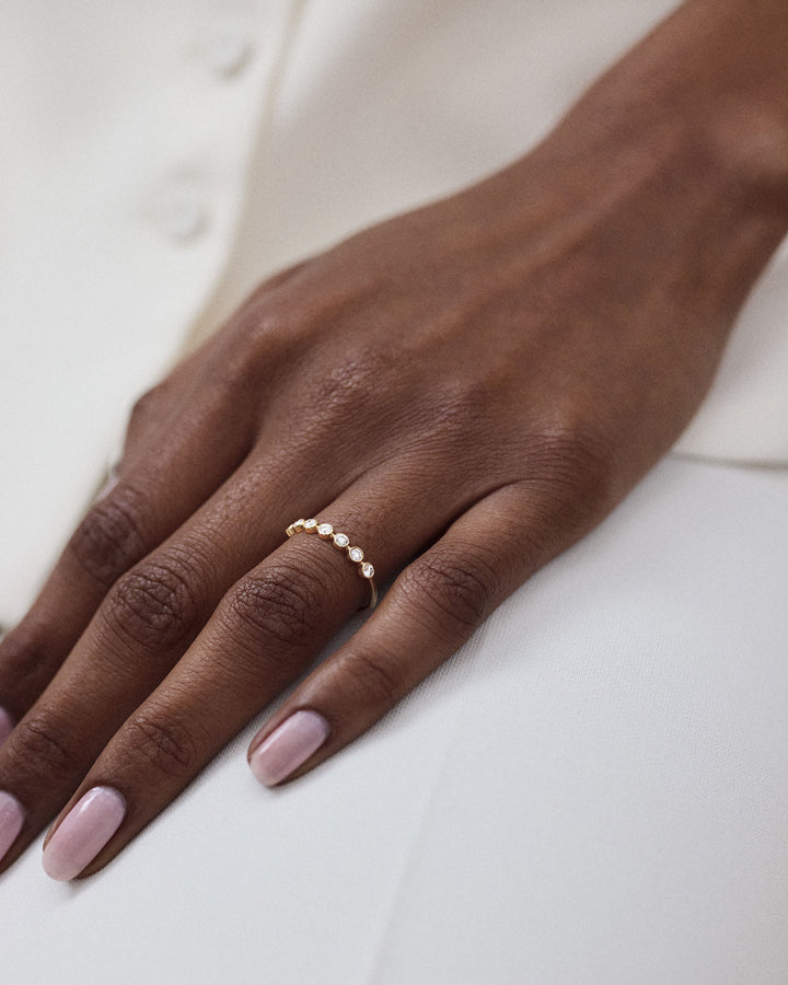Diamond Bezel 14K or 18K Gold Ring Band