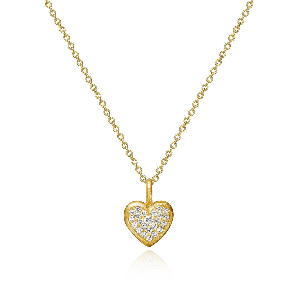 Heart 18K Gold Pendant w. Diamond