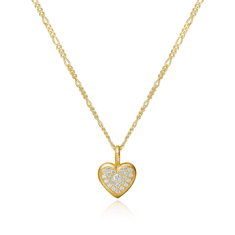 Heart 18K Gold Pendant w. Diamond