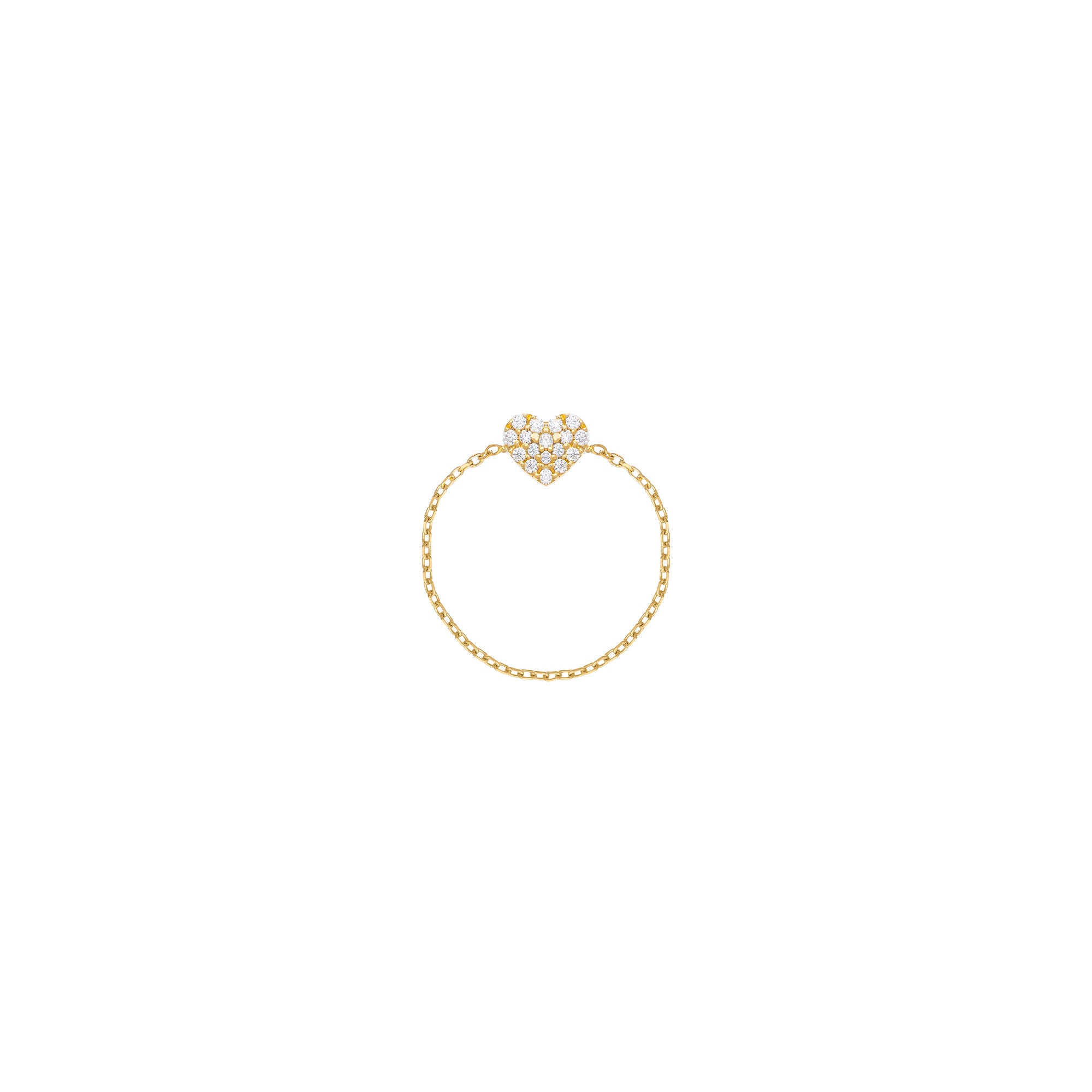 Heart Gliederring aus 18K Gold mit Diamanten