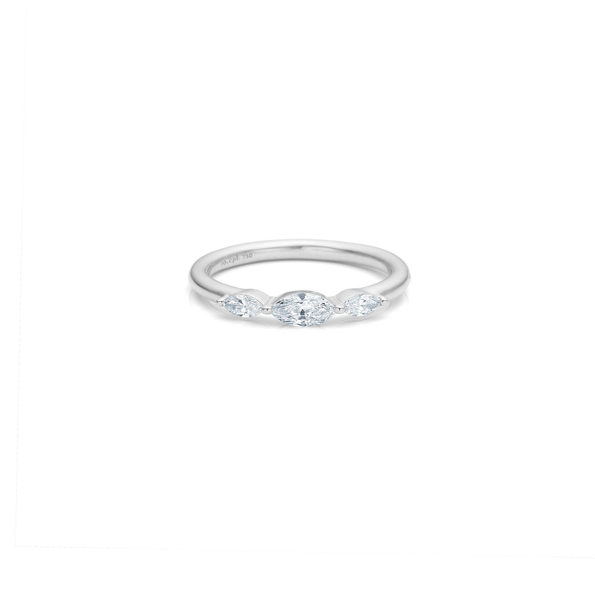Her 18K Midstone Whitegold Ring w. Diamonds