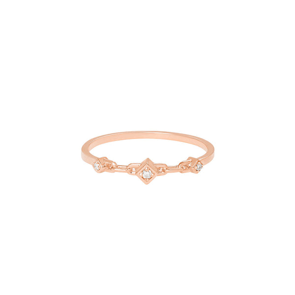 Hestia Ring aus 18K Rosegold mit Diamanten