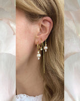 Horizon 18K Gold Plated Earrings w. Zirconia & Pearls Party Box