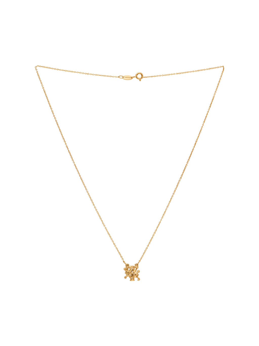 Aquarius 18K Gold Necklace w. Diamonds