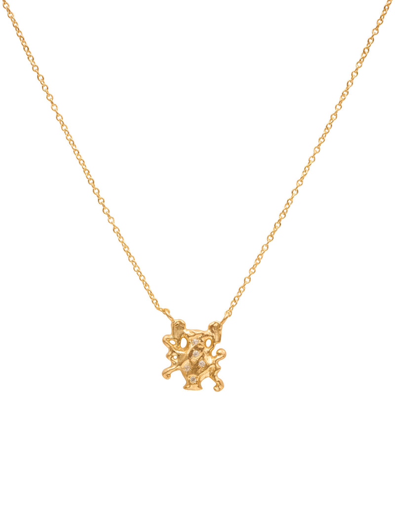 Aquarius 18K Gold Necklace w. Diamonds