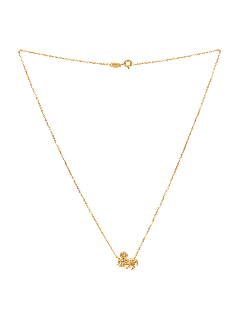 Aries 18K Gold Necklace w. Diamonds