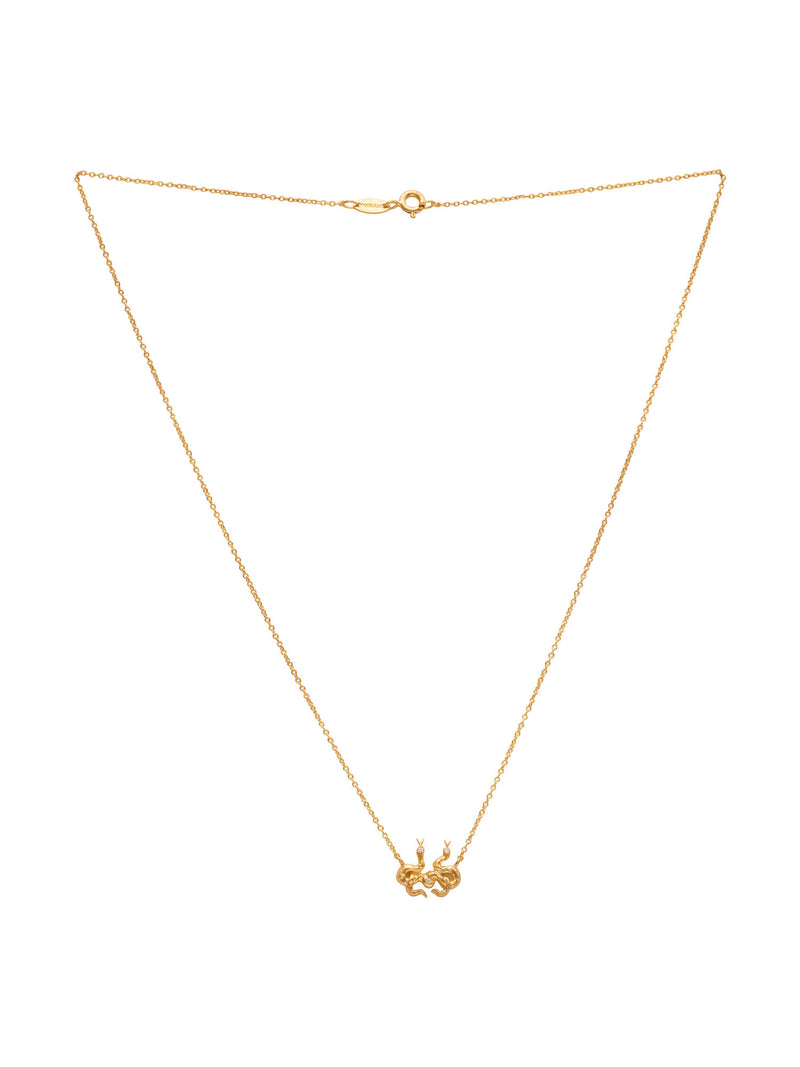 Gemini 18K Gold Necklace w. Diamonds