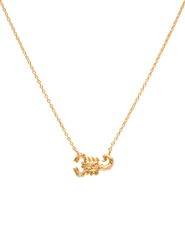 Scorpio 18K Gold Necklace w. Diamonds