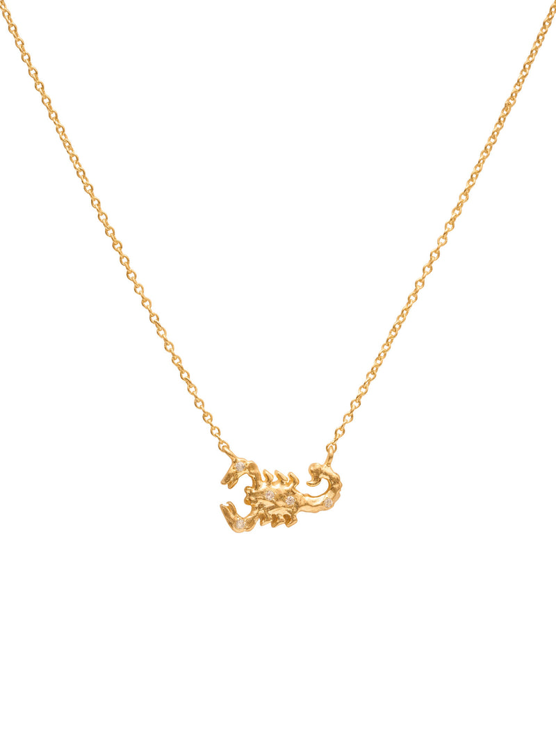 Scorpio 18K Gold Necklace w. Diamonds