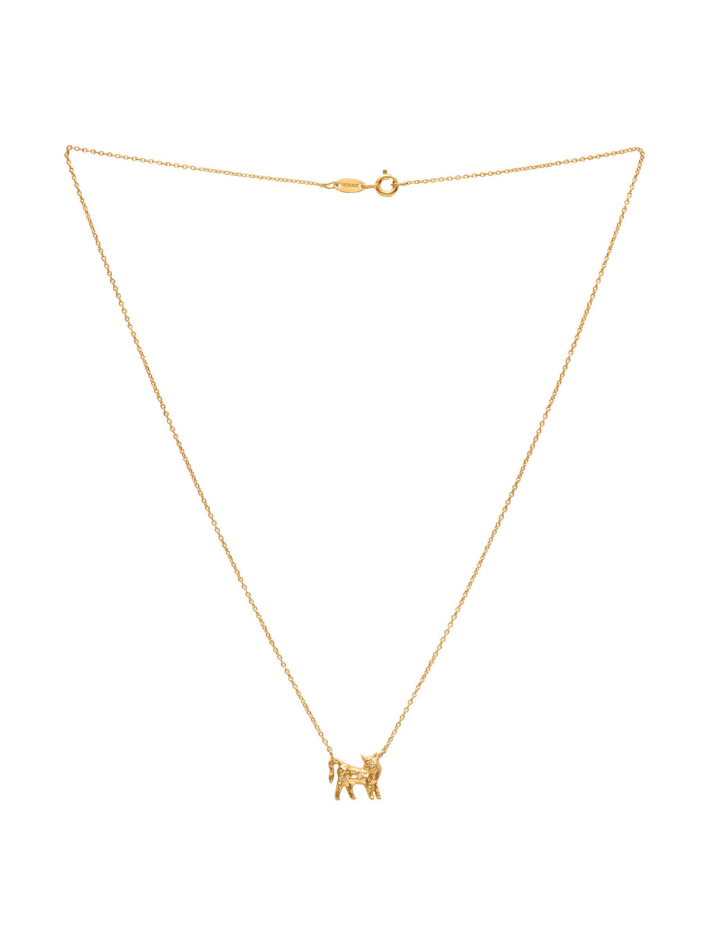 Taurus 18K Gold Necklace w. Diamonds