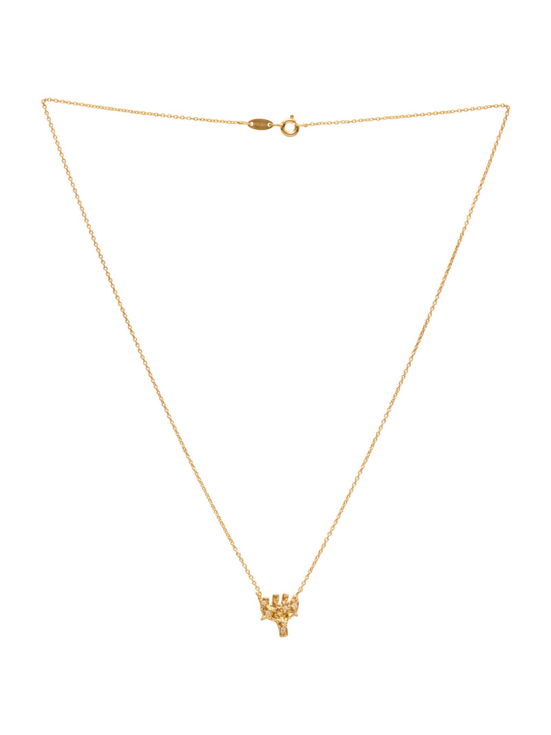 Virgo 18K Gold Necklace w. Diamonds