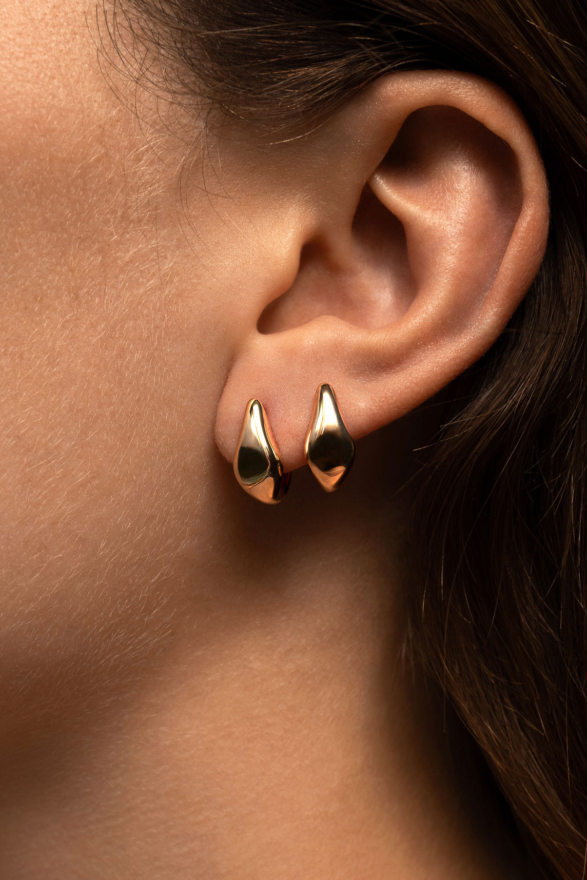 Curve Poleret 18K Guld Huggies