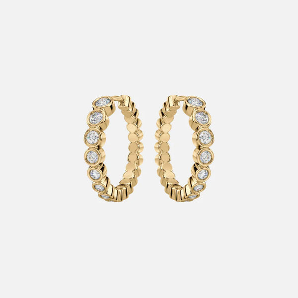 Elba Raga 14K guld eller hvidguld hoopøreringe m. diamanter
