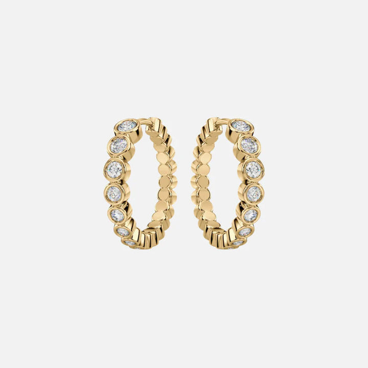 Elba Raga 14K guld eller hvidguld hoopøreringe m. diamanter