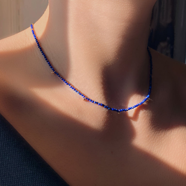 Gold Plated Necklace w. Lapis