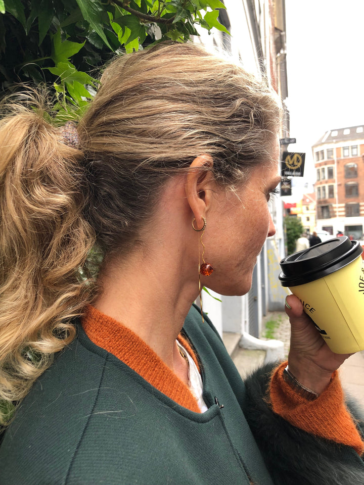 Cordelia sølv ørering m. Agat