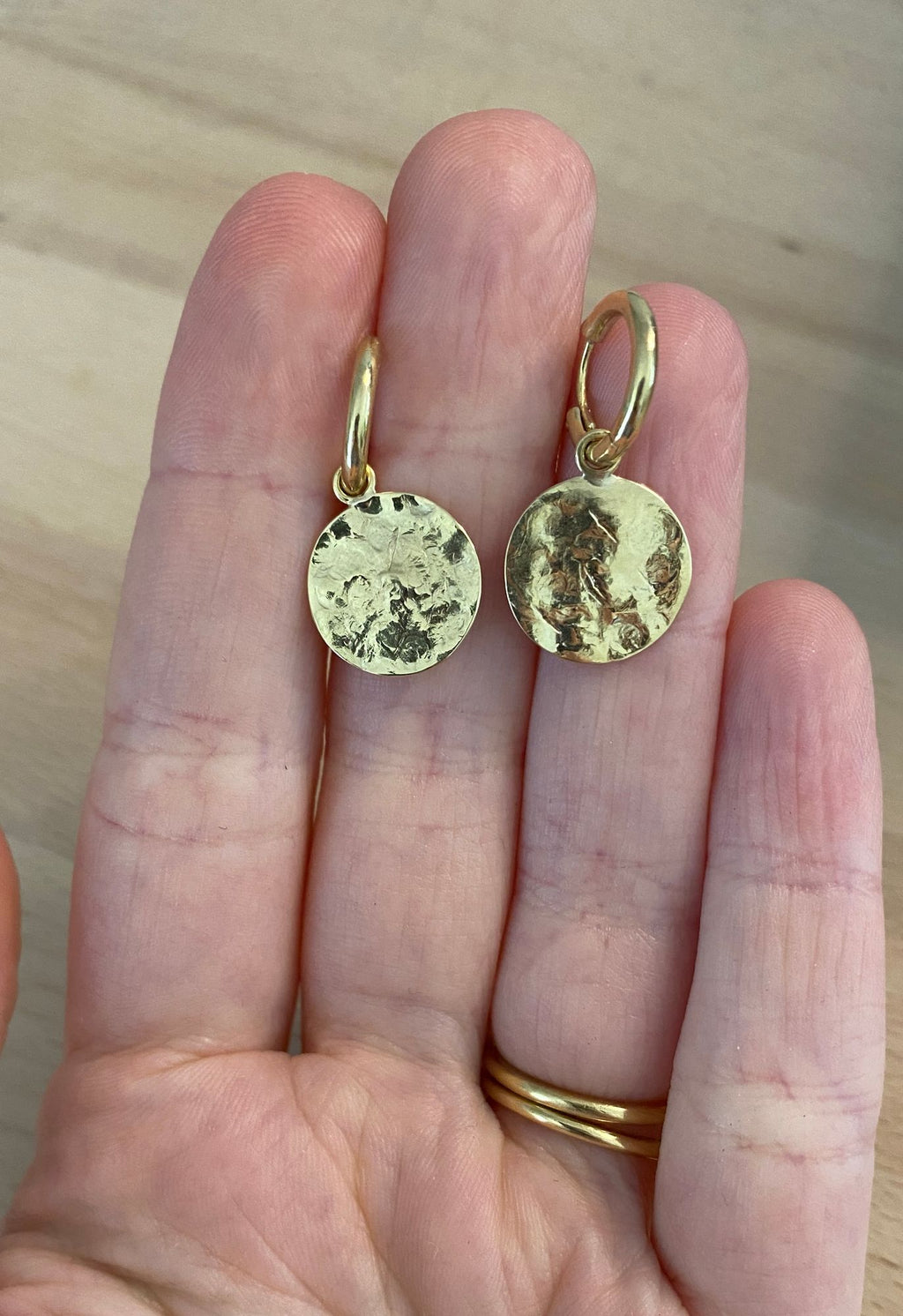 Sun Disc Hoop 18K Gold Earrings