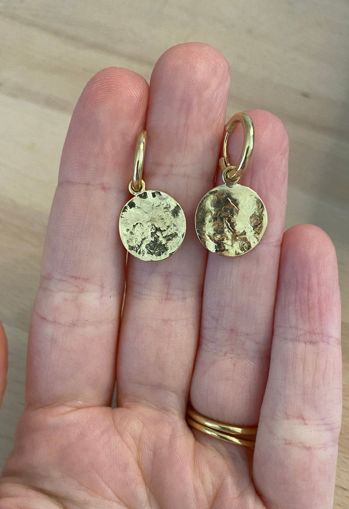 Sun Disc Hoop 18K Gold Earrings