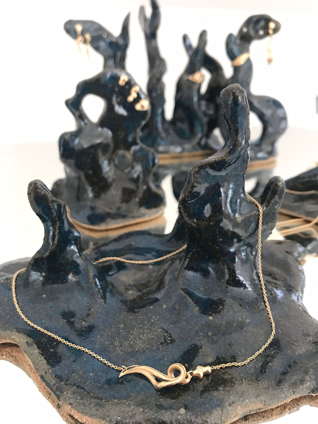 Unda Halskette 14K Gold I Diamant