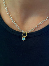 Cocktail 18K Gold Pendant w. Sky Blue Topaz