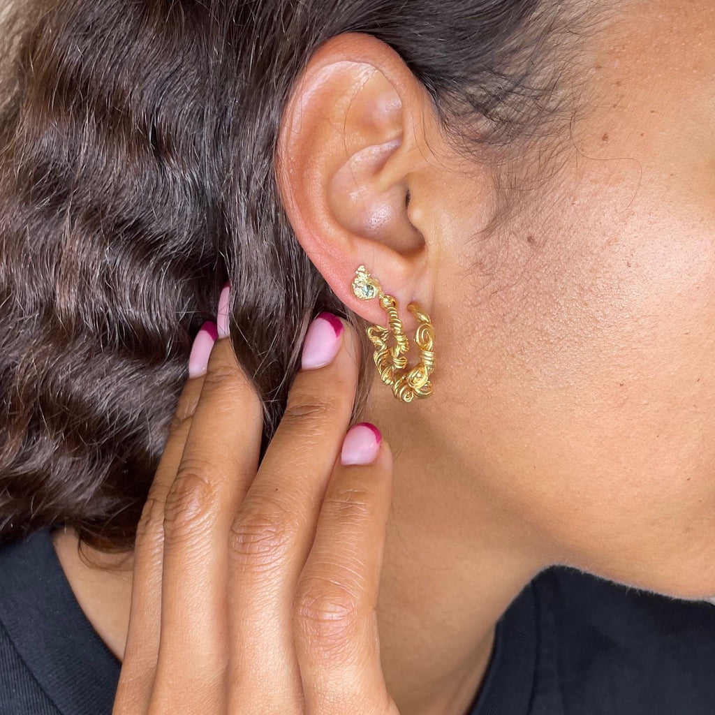 Fouettés Petite Silver Hoops