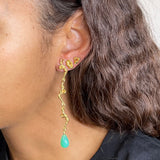 Fouettés 24K Gold Plated Earrings w. Chrysoprase