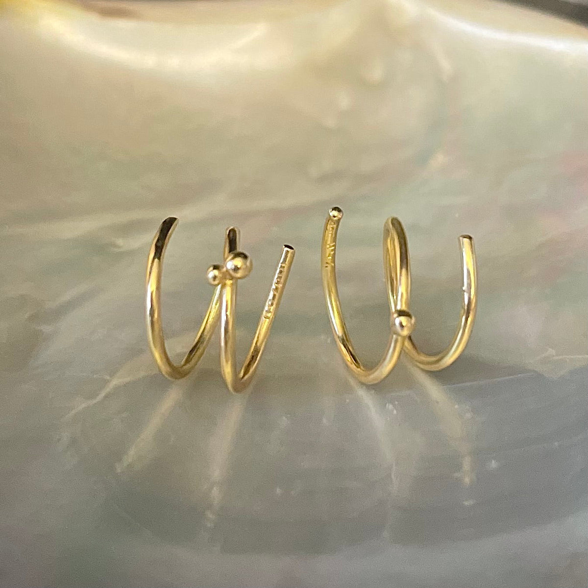 Spiral 18K & 22K Gold Earrings