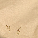 Puakai 14K Gold Earrings w. Diamonds