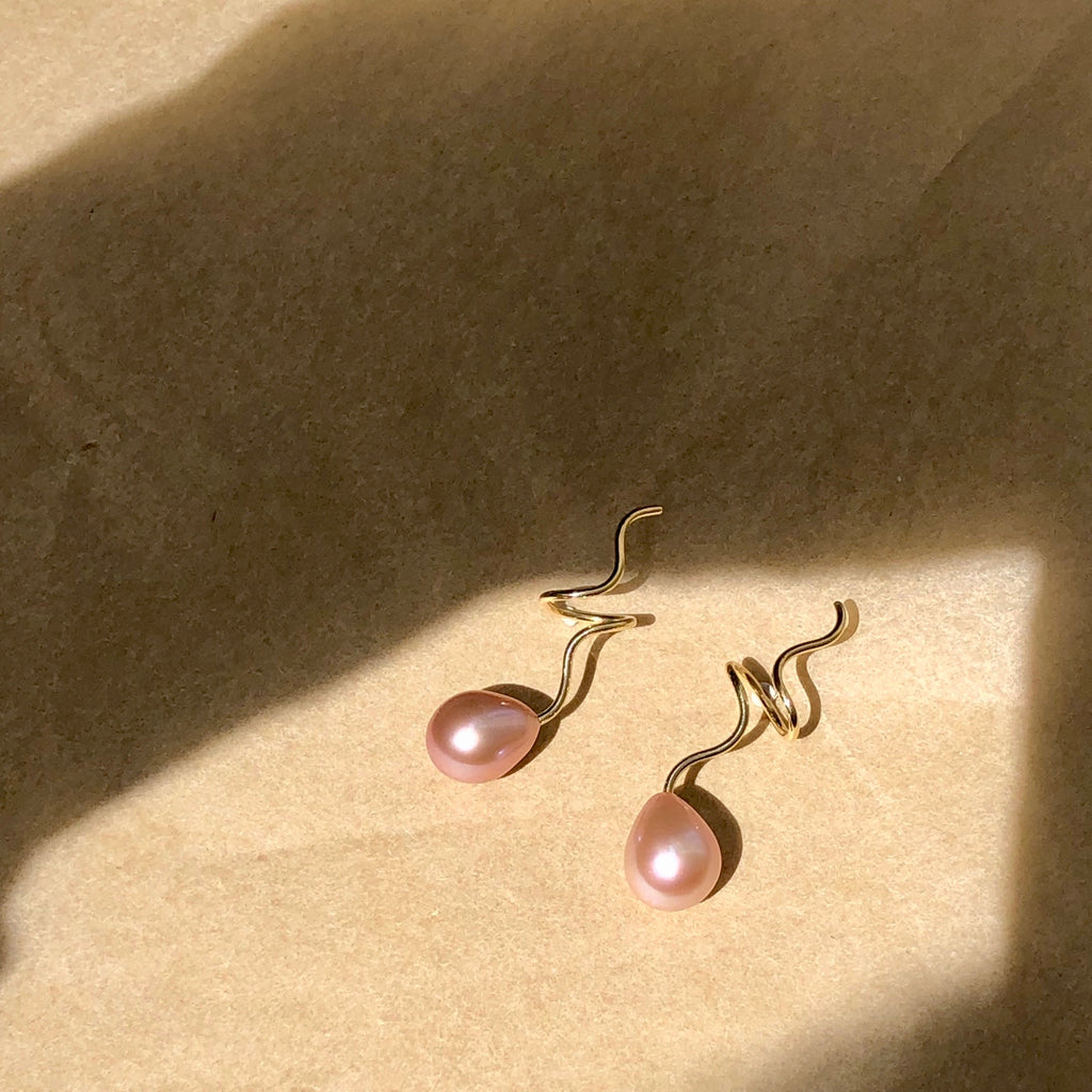 Masika Teardrop 14K Gold Earrings w. Pearls