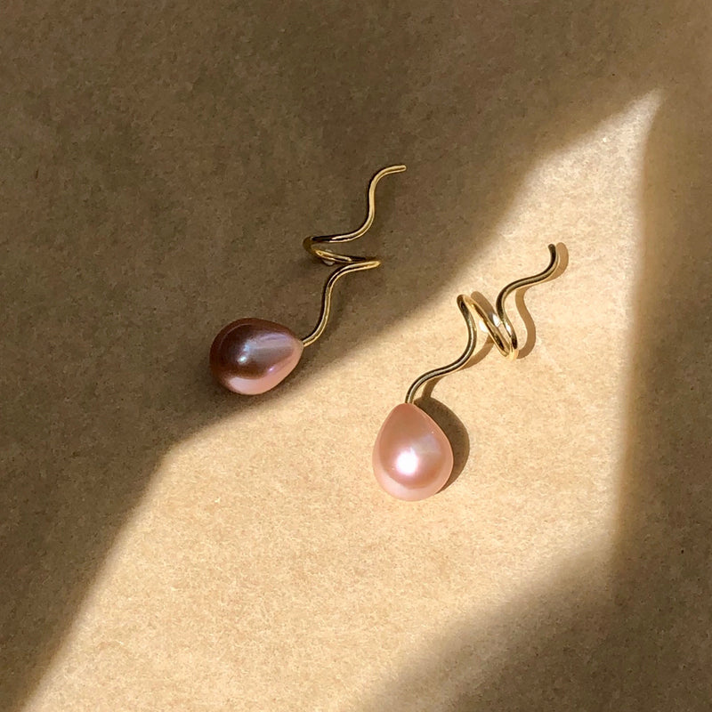 Masika Teardrop 14K Gold Earrings w. Pearls