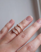 Mini Edith Gold, Weißgold or Ring aus Rosegold m. Diamanten