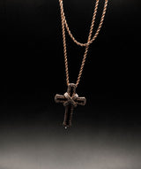 Mop Shir Cross 14K gold Pendant w. Lab-grown Diamonds & Mother of Pearl