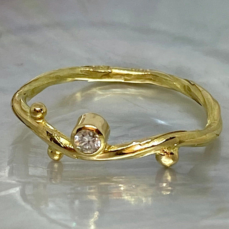 Seafire 18K & 22K Gold Ring w. Diamond
