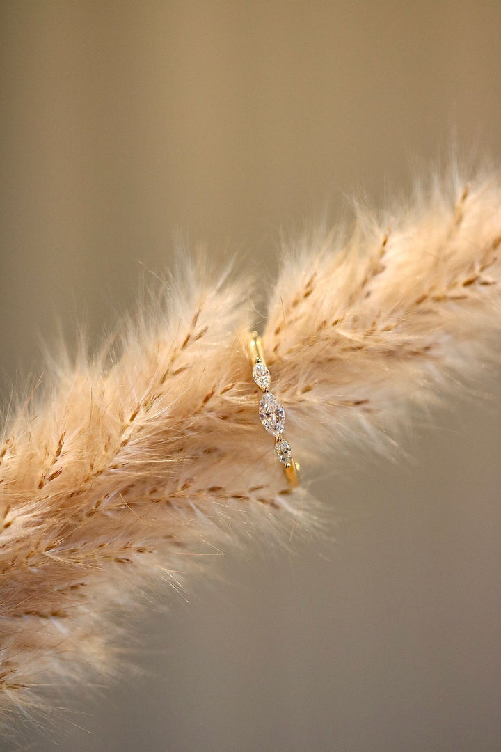 Ihr 3 Midstone 18K Goldring W. Diamanten