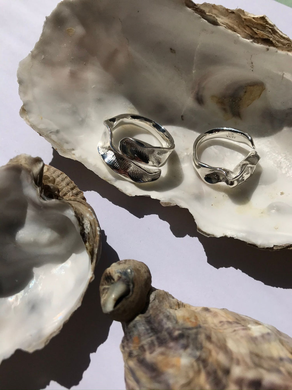 Lactuca dobbelt Sølv Ring 