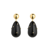 Eshvi | Drop Stars Black Gold Plated Earrings