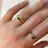 Seafire 18K & 22K Gold Ring w. Emerald & Diamond