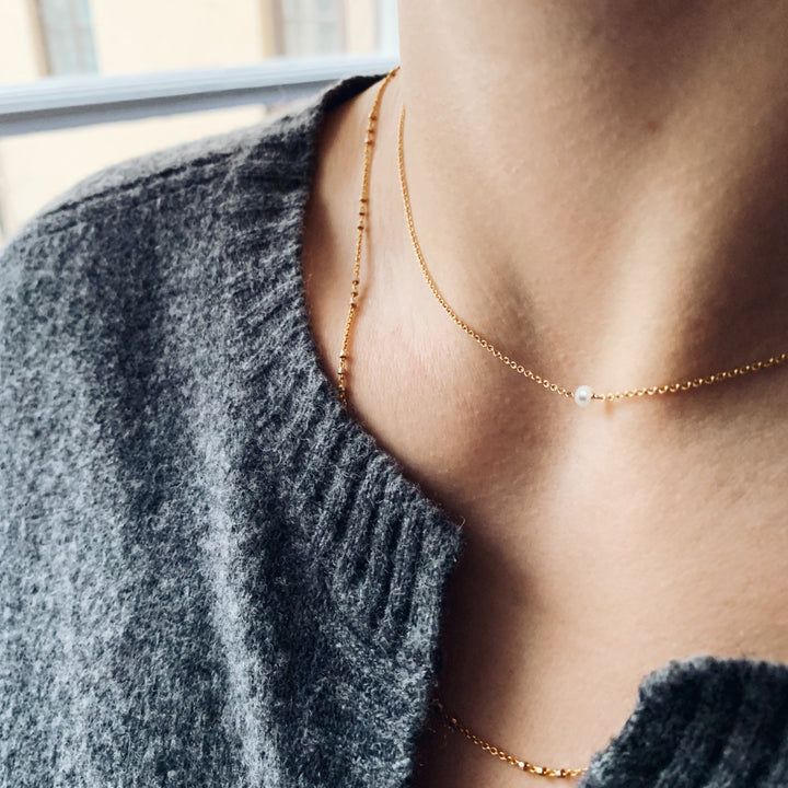 Klassische PerlenHalskette I Vergoldet