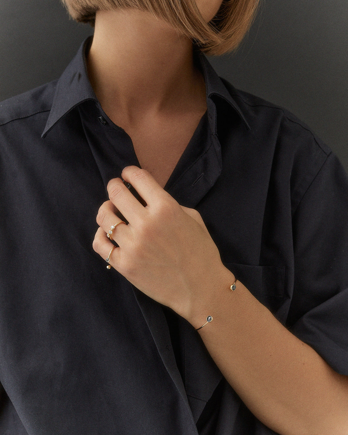 Universe 11 Golden 14K Gold, Whitegold or Rosegold Ring w. Diamonds