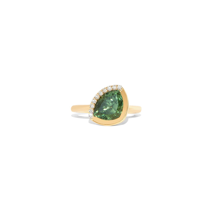 Bloom 7 18K Or 14K Gold, Whitegold or Rosegold Ring  w. Tourmaline & Diamonds