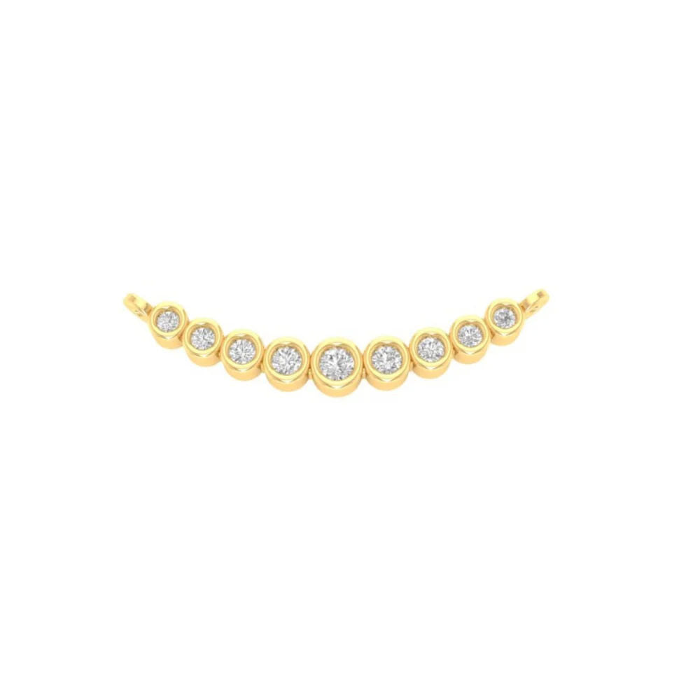 Ava 14K Gold Halskette w. Diamanten