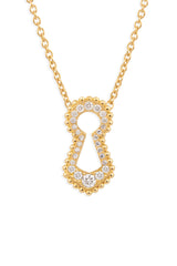 Unlock Indiscretion Paved 18K Gold Necklace w. Diamond