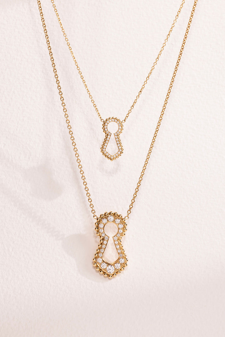 Unlock Indiscretion Paved 18K Gold Necklace w. Diamond