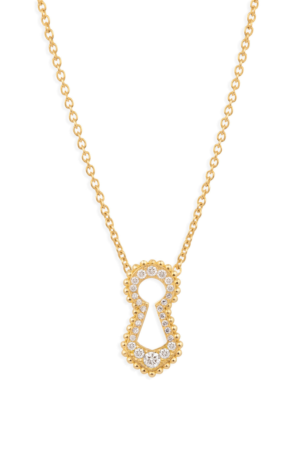 Unlock Indiscretion Paved 18K Gold Necklace w. Diamond