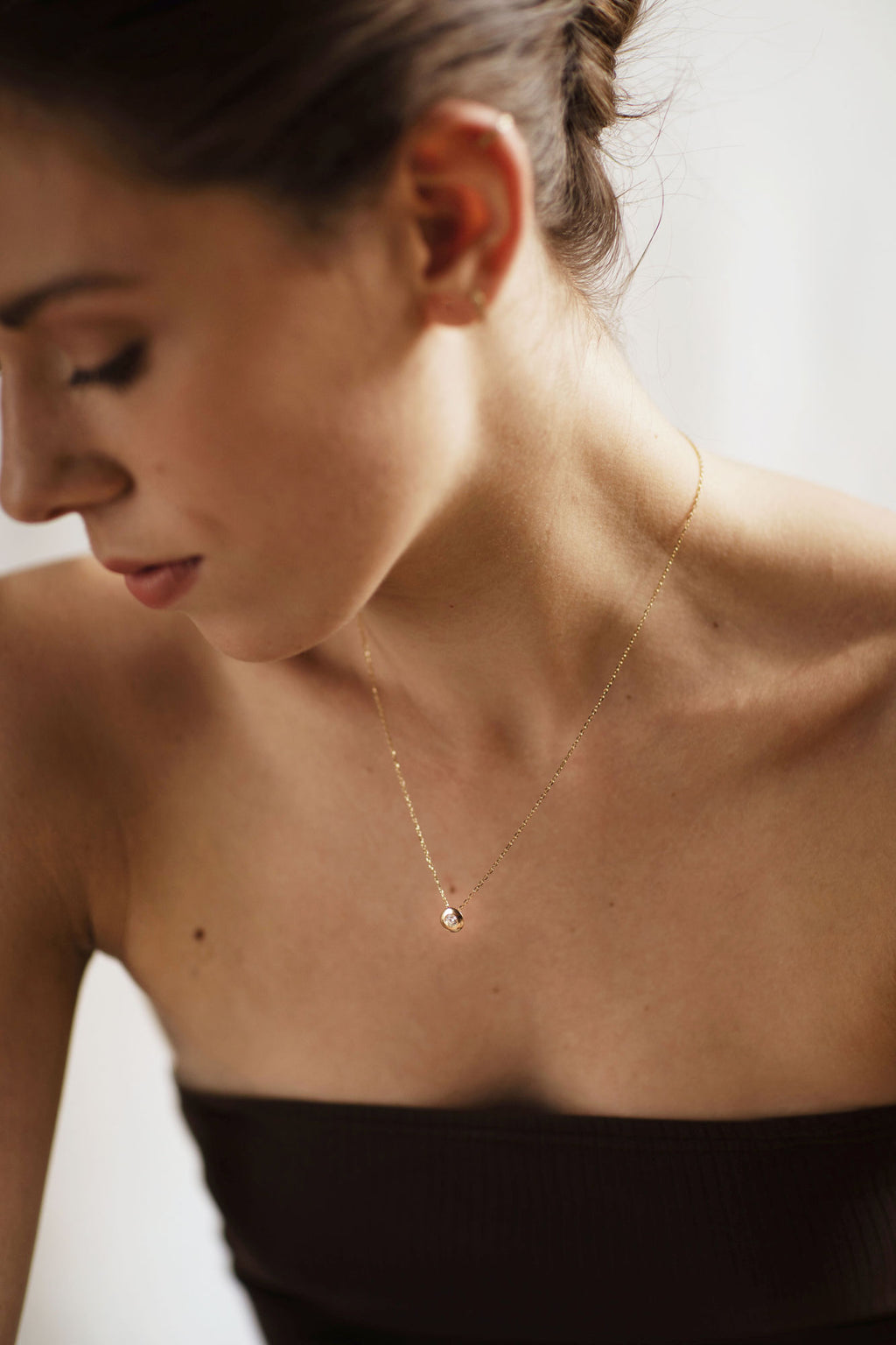 Introspection 18K Guld, Hvidguld eller Rosaguld Halskæde m. Diamant