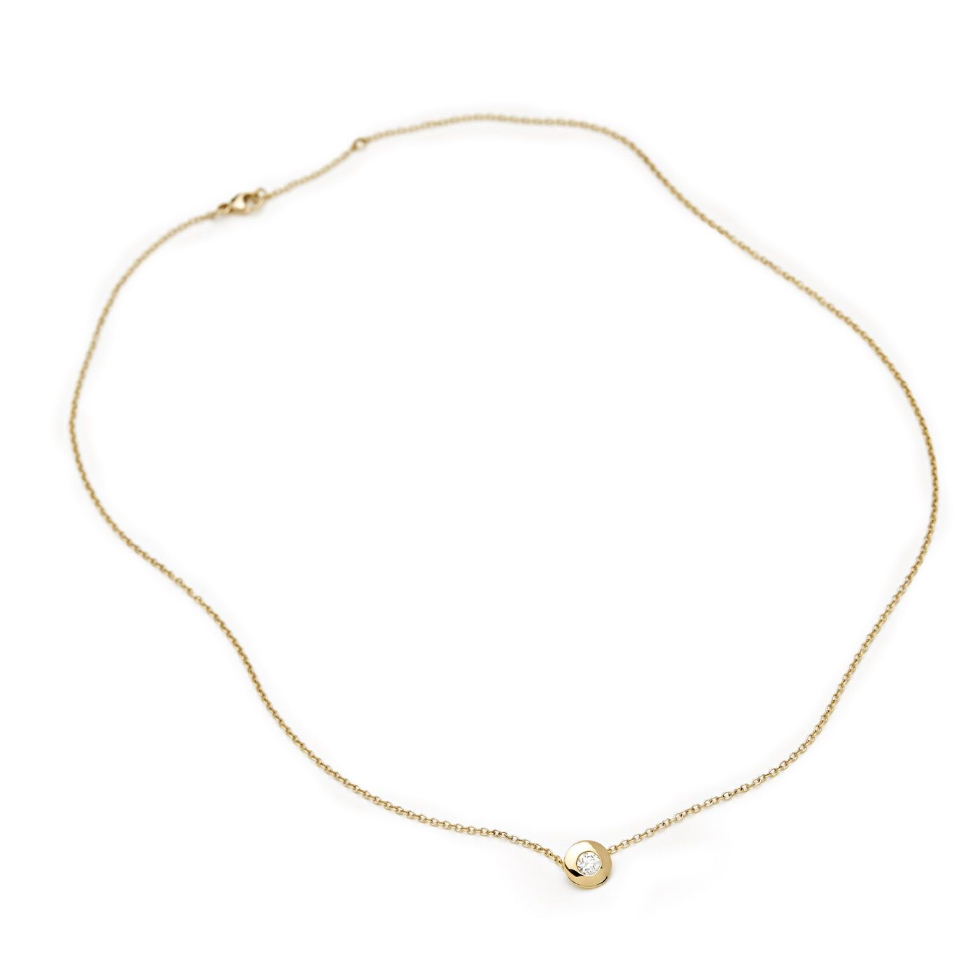 Introspection 18K Gold, Whitegold or Rosegold Necklace w. Diamond
