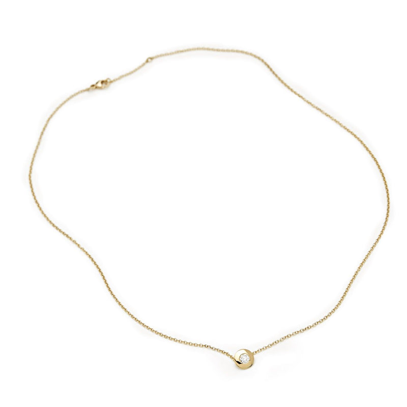 Introspection 18K Gold, Whitegold or Rosegold Necklace w. Diamond