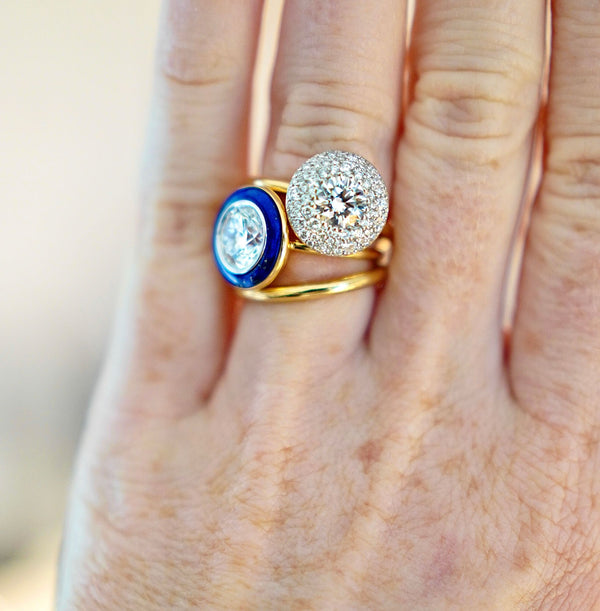 Diamond & Lapis Classic 18K Gold Ring