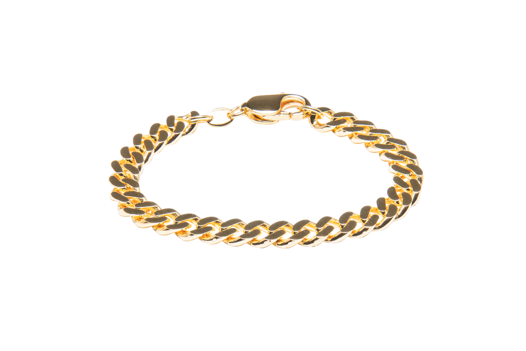 IX Chunky Curb Gold Plated Bracelet