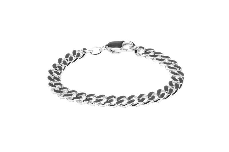 IX Chunky Curb Armband aus Silber